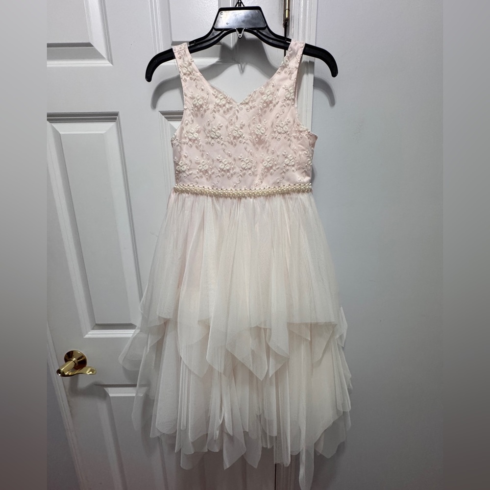 Elegant Pink and Cream Kids Dress size 12